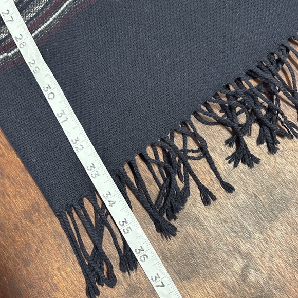 Vtg Briggs Navy Wool Blend Skirt 14 Fringe Lagenlook‎ Western Minimalist Classic - Picture 7 of 9